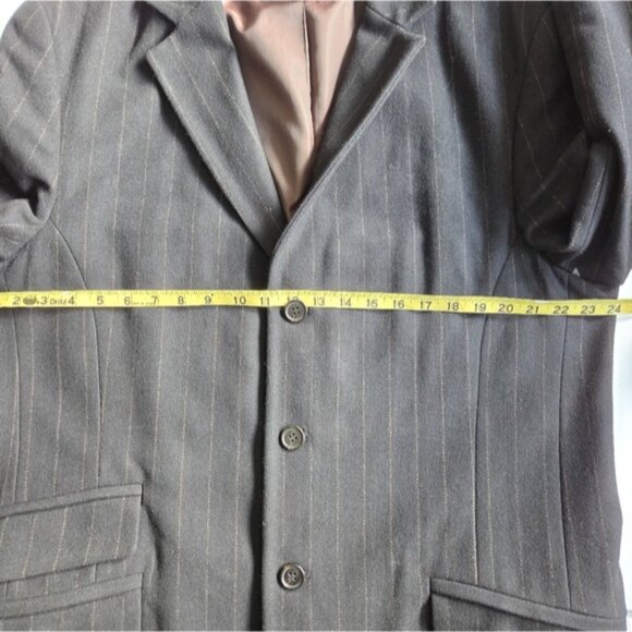 Kenneth Cole Black Pinstripe Coat - Picture 6 of 14